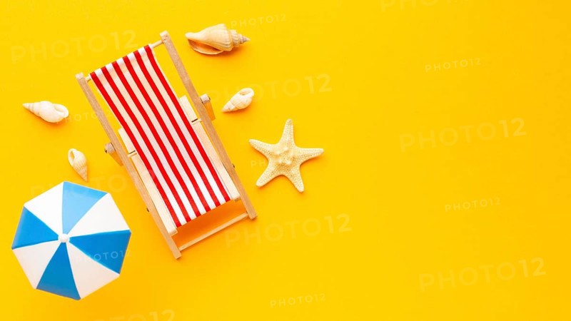 Top view sunbed umbrella frame