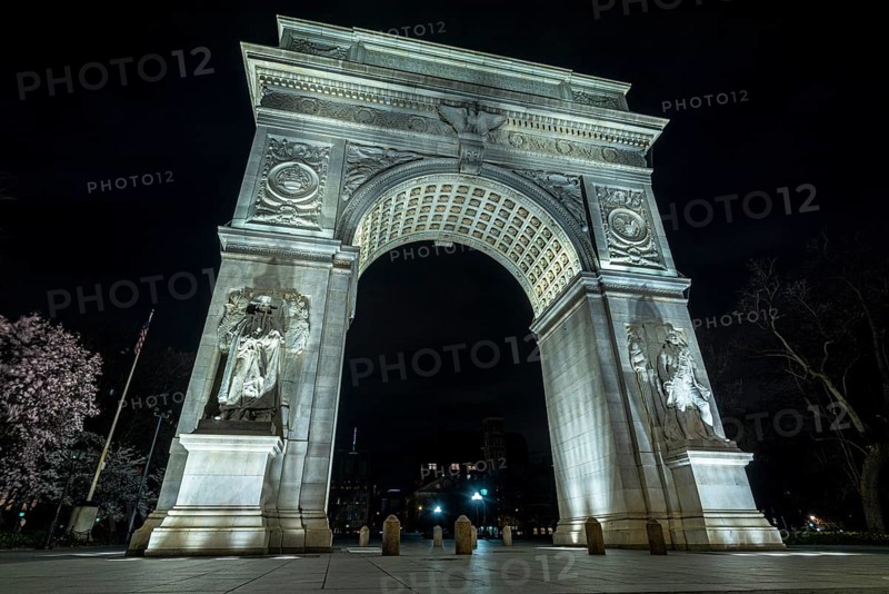 The Washington Square Arch is a marble triumphal arch built in 1892 in Washington Square Park in the Greenwich Village neighborhood of Lower Manhattan in New York City. It celebrates the centennial of George Washington's inauguration as President of the United States in 1789