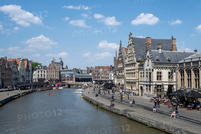 Medieval Guild Houses of the Graslei Quay and Korenlei Quay on the River Leie