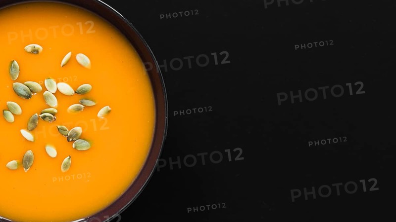 Close up pumpkin soup