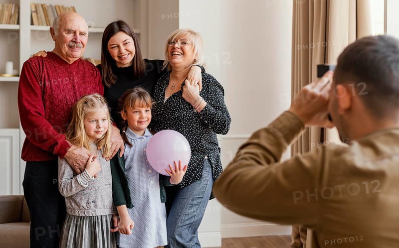 Close up man taking family s