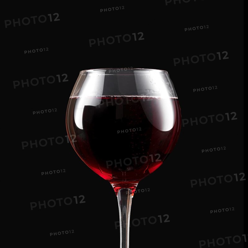 Elegant dark red wine glass