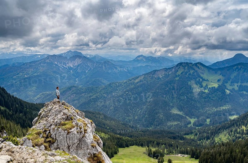 Mountaineer at the summit of Taubenstein