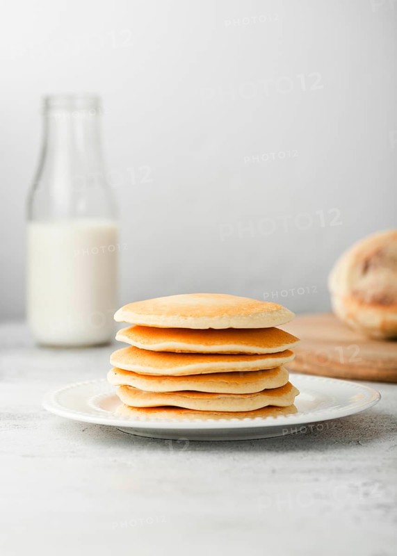 Front view set plain pancakes