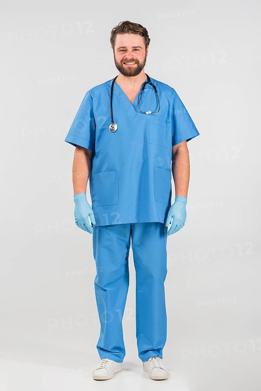 Nurse man standing smiling