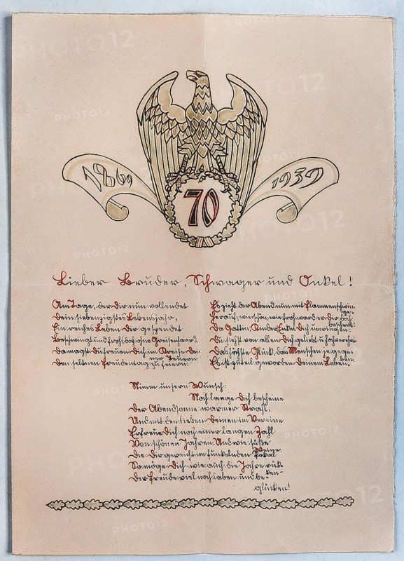 Bief with drawing from 1939 in Suetterlin script