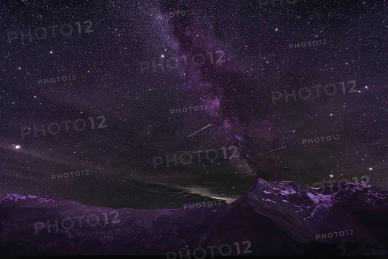 Milky Way with shooting stars