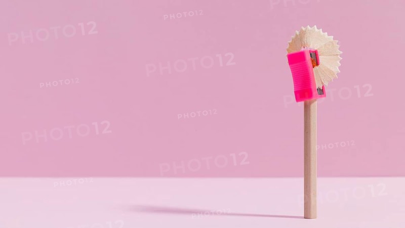 Front view pencil sharpener with copy space
