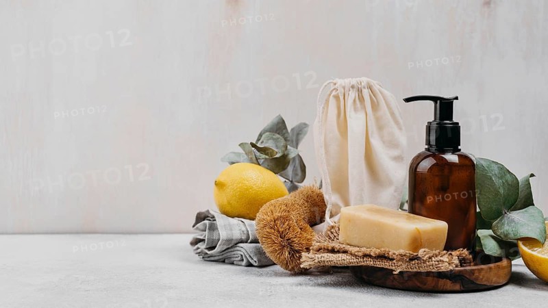Homemade soap body oil front view