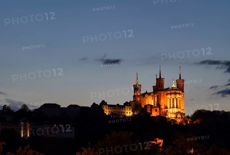 Night view of the Basilica of Notre-Dame de Fourviere