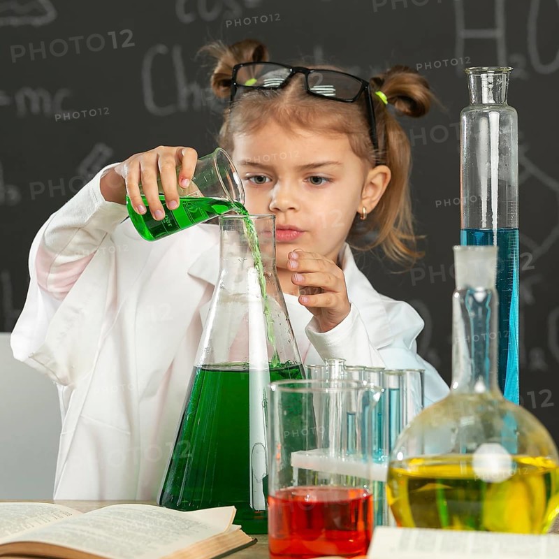 Girl laboratory doing tests