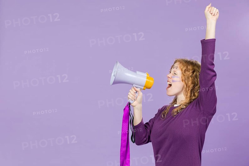 Portrait young activist protesting