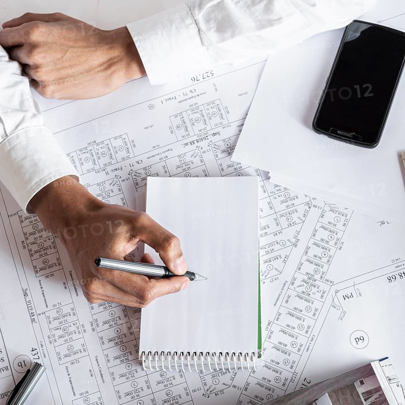 Top view person business suit writing