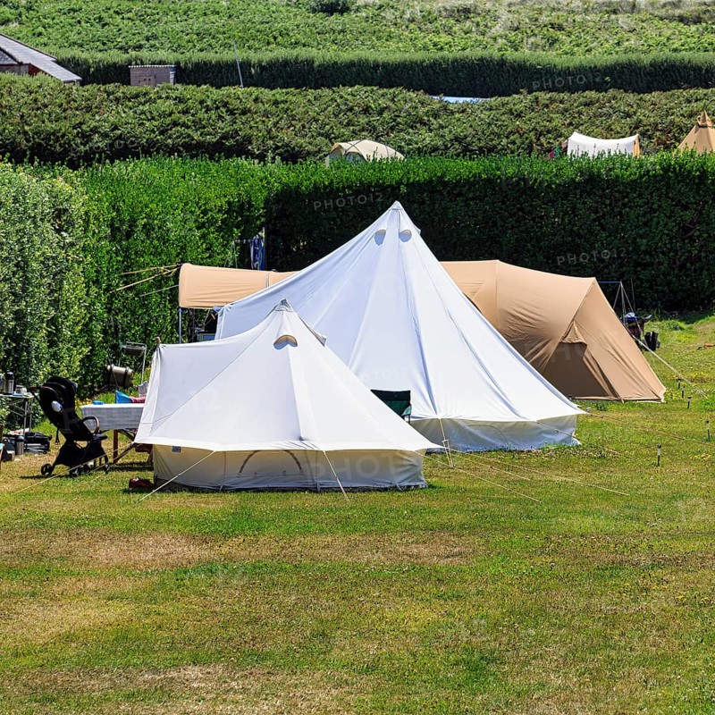 Tents in a meadow