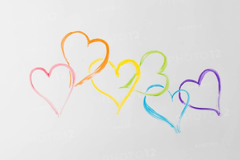 Symbols heart lgbt colors