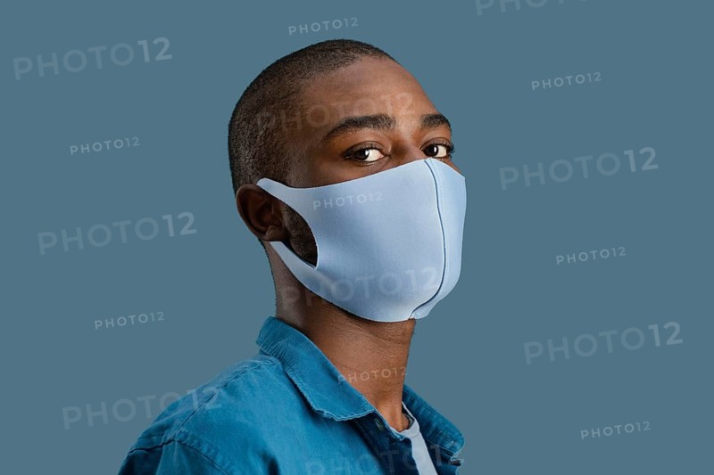 Portrait man with face mask