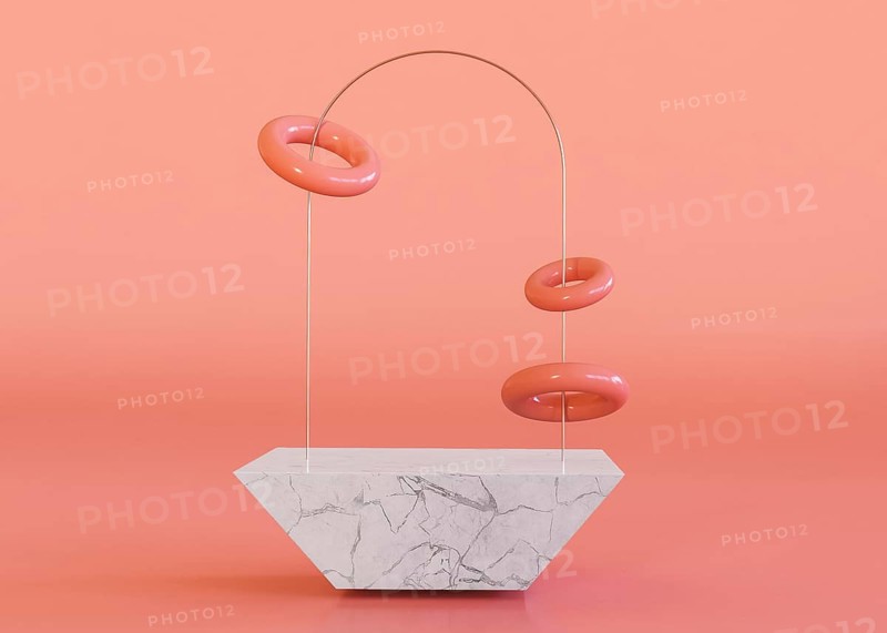 Pink quartz geometric shapes background