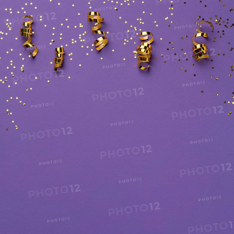 Top view carnival ribbons with glitter copy space