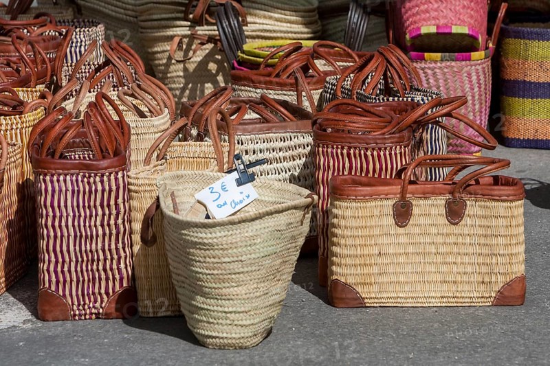 Market stall with bags