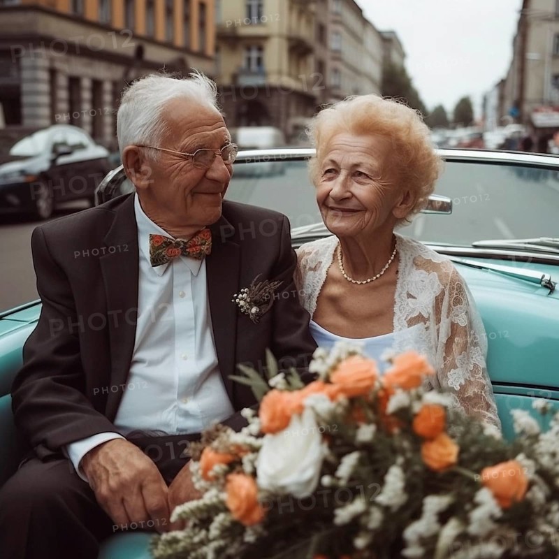 Older bridal couple