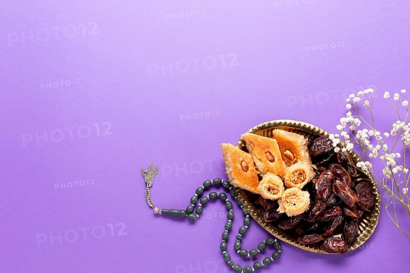 Flat lay new year islamic arrangement