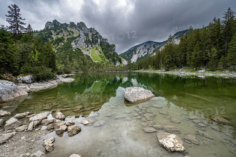 Mountain peak reflected in a mountain lake