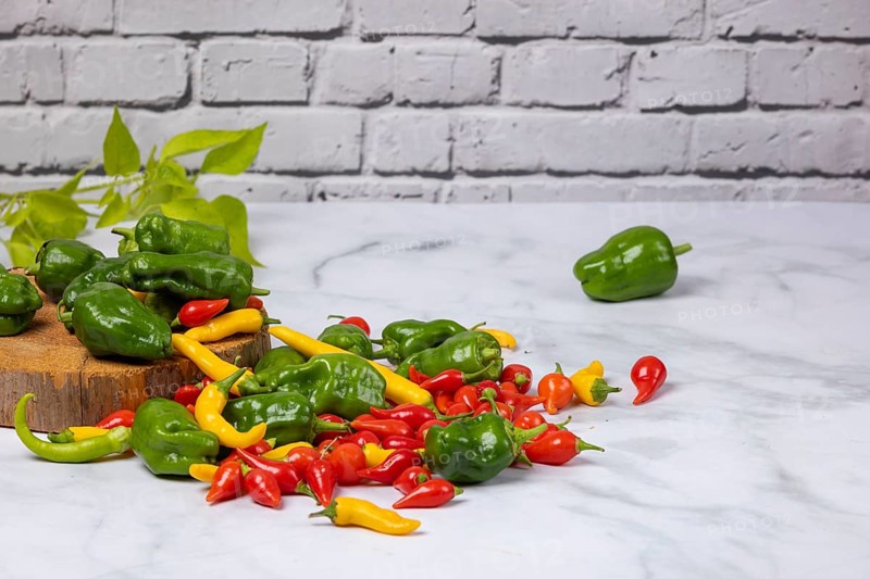 Various peppers in red