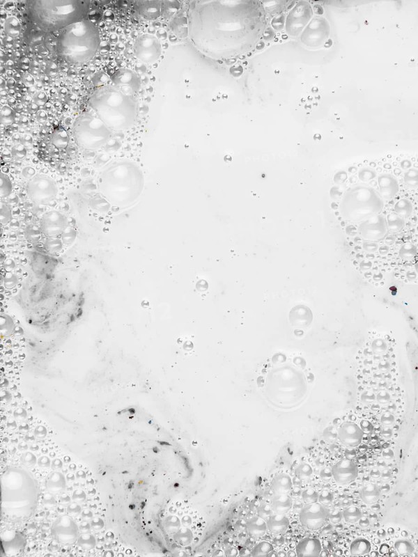 Painted white water with bubbles