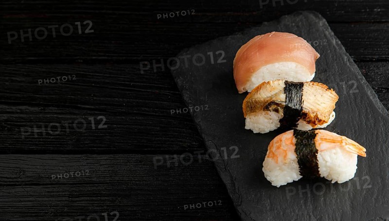 High angle delicious sushi concept