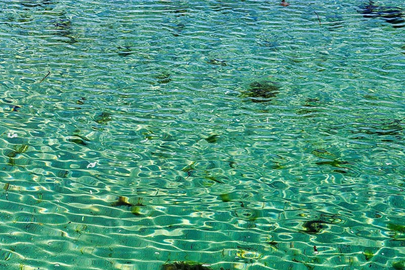 Crystal clear turquoise water in the sea