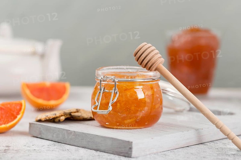 Sweet homemade natural jam honey dipper