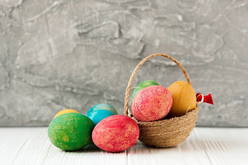Small basket easter eggs