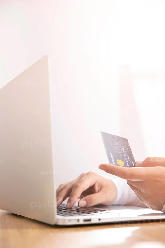 Front view online shopping concept