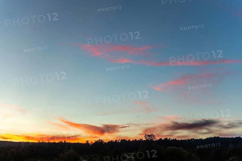 Cloud and clear sky during a sunset. Le Rozier