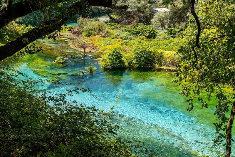 Transparent and turquoise waters in The Blue eye or Syri i kalter