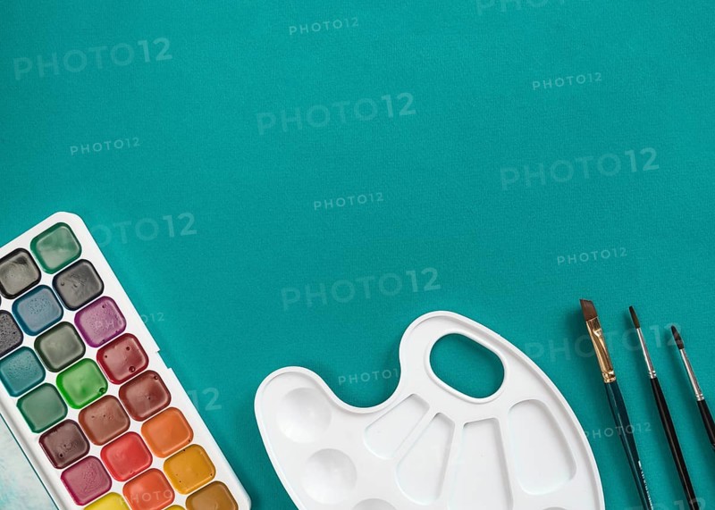 Composition prepared stationery tools painting