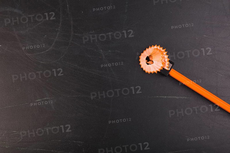Orange pencil sharpening