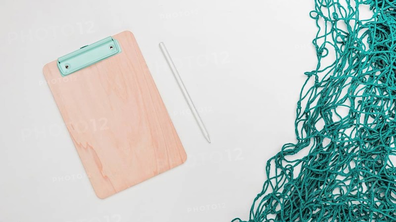 Office tools fishing net white background
