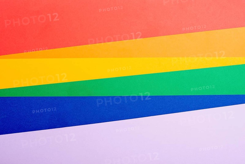 Flat lay rainbow colorful paper