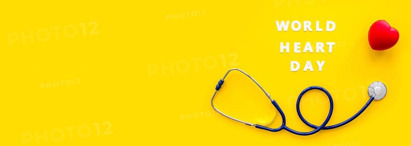 Top view stethoscope with heart shape copy space