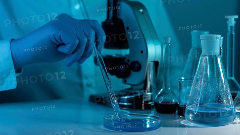 Close up researcher working laboratory