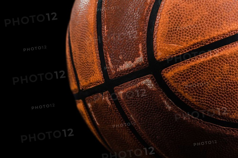 Close up old basketball ball