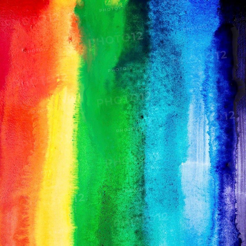 Watercolor brush strokes with rainbow colors