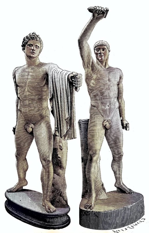 The ancient statuary group is called Tyrannicide