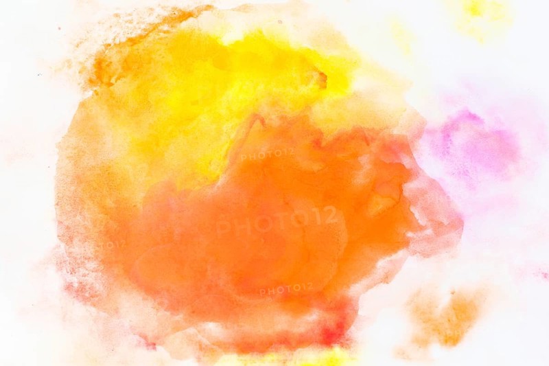 Yellow orange watercolor spills