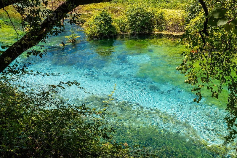 Transparent and turquoise waters in The Blue eye or Syri i kalter