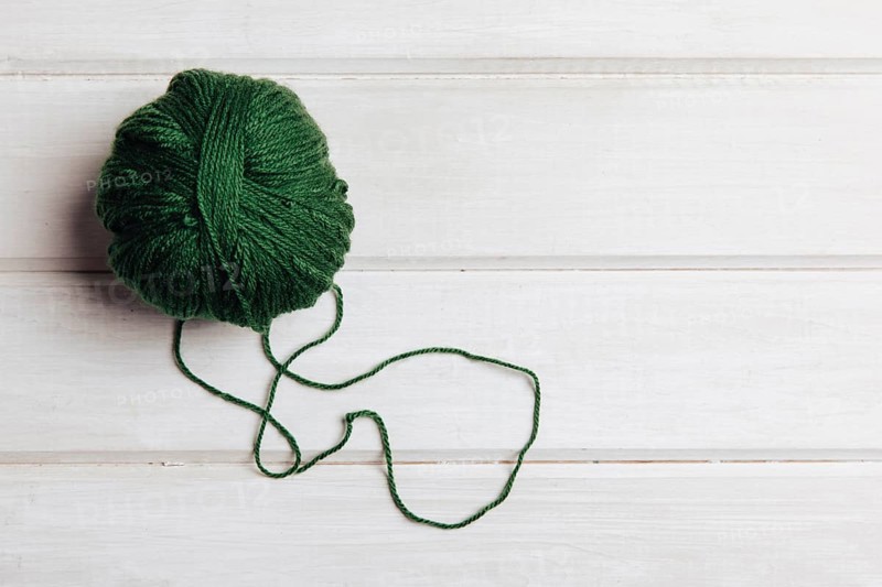 Green wool ball