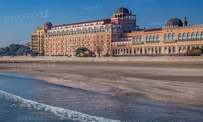 Beach with Hotel Excelsior at Lido di Venezia