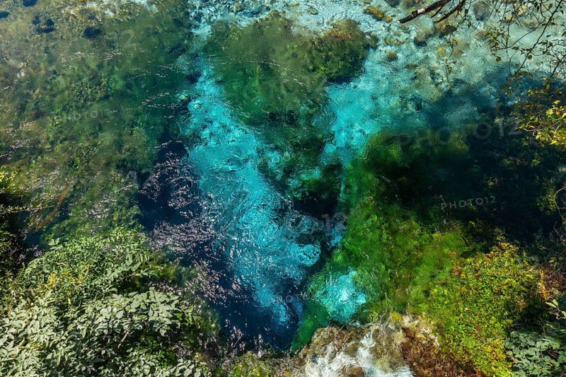 River with transparent waters of The Blue eye