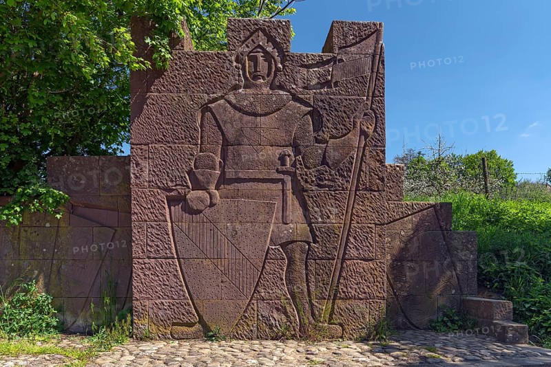 Sandstone relief of a knight